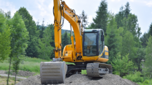 Bagger auf Baustelle